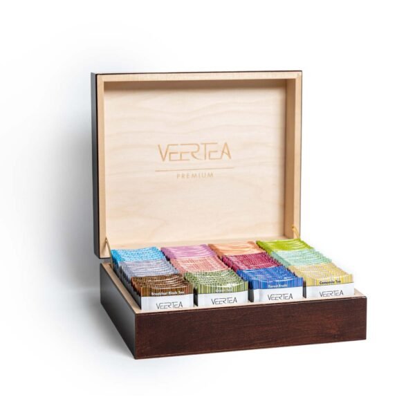 Herbata_full-r.jpg Veertea arbatos rinkinys 180 vnt., medinė dėžutė ruda