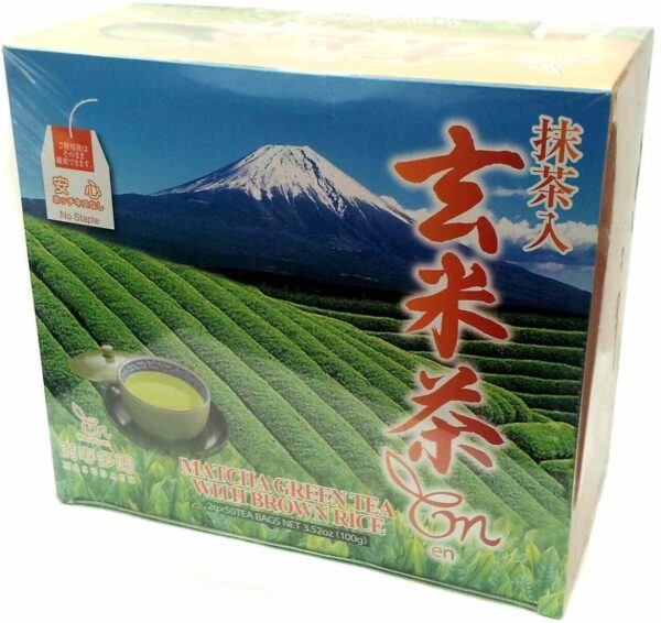 Japoniška žalioji arbata Matcha Genmaicha, 50vnt.x2g